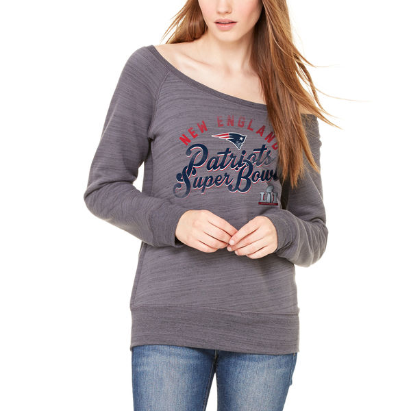 New England Patriots Pro Line by Fanatics Branded Women's Super Bowl LI Bound Tailgate Sweatshirt - Heather Gray